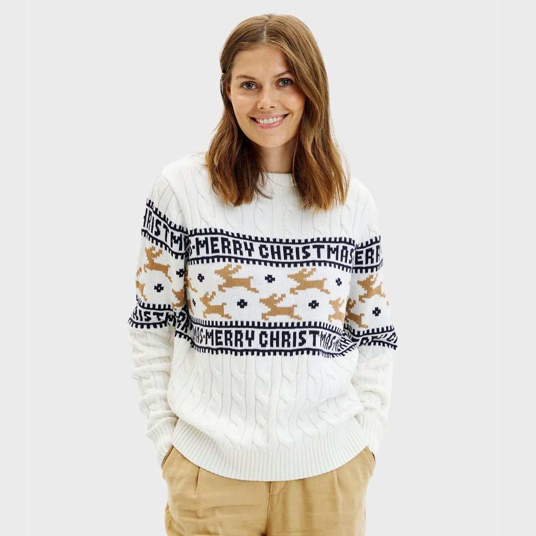 Stilla | Den elegante julesweater Hvid Kvinder