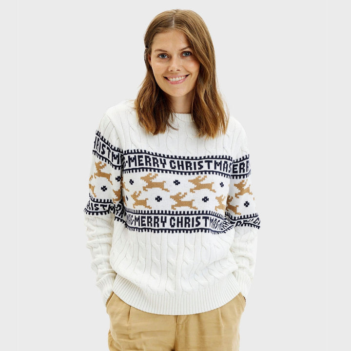 Stilla | Den elegante julesweater Hvid Kvinder