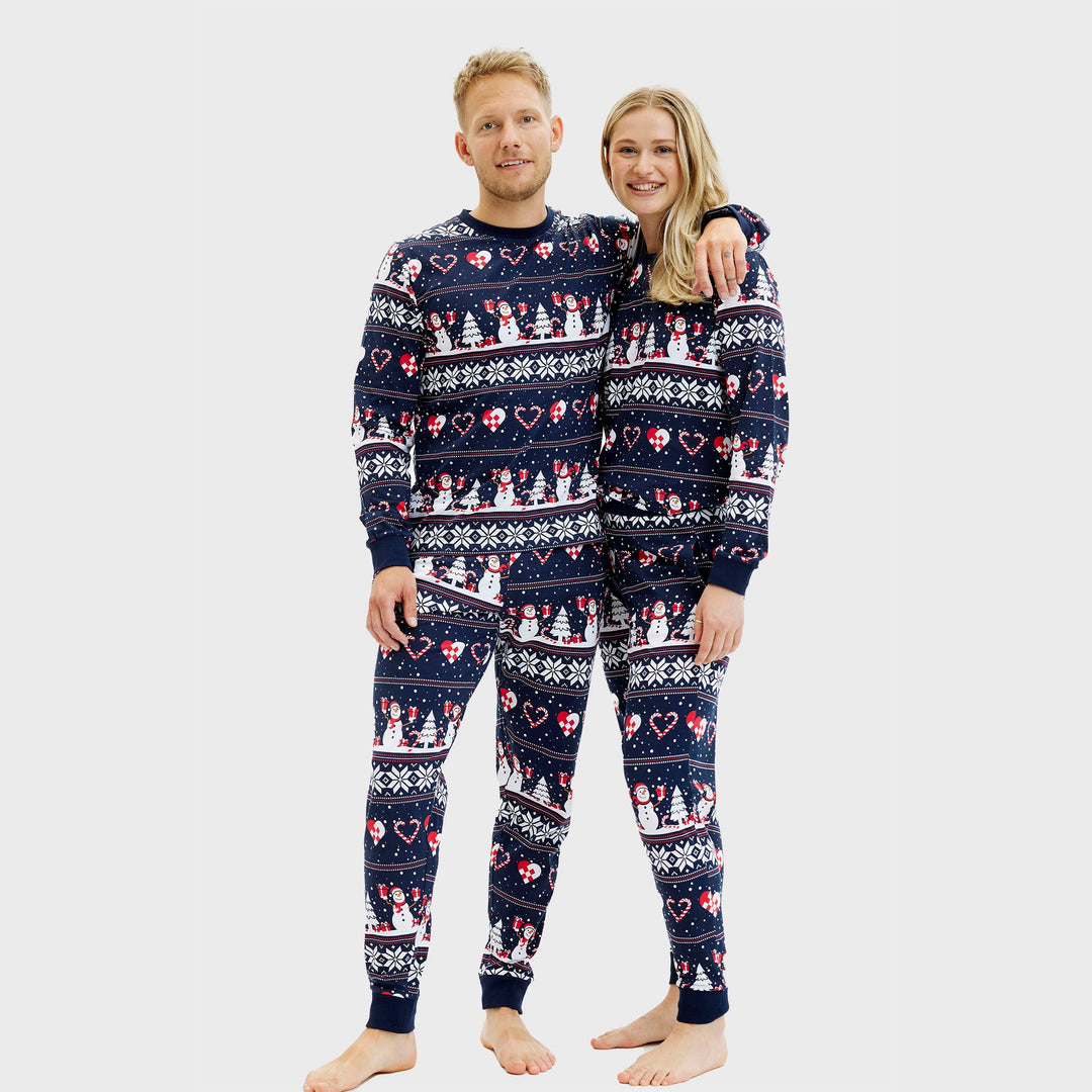 Stilla | Julehjerte Jule-Pyjamas Navy Damer