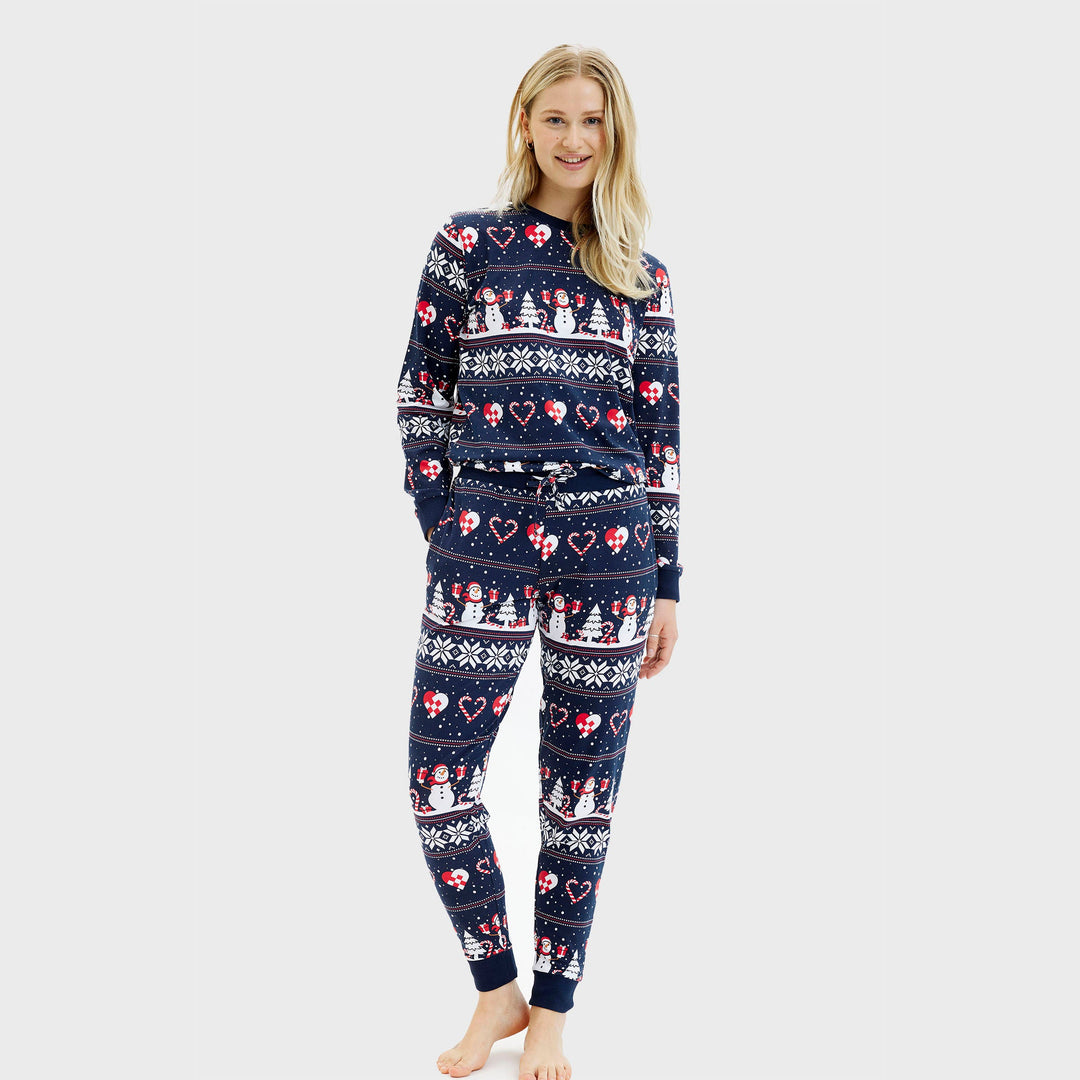 Stilla | Julehjerte Jule-Pyjamas Navy Damer
