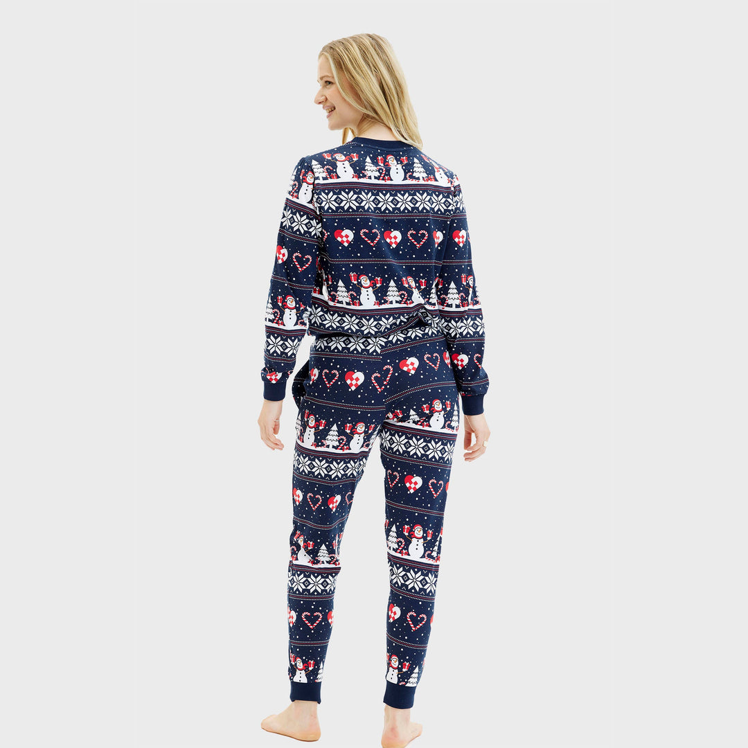 Stilla | Julehjerte Jule-Pyjamas Navy Damer