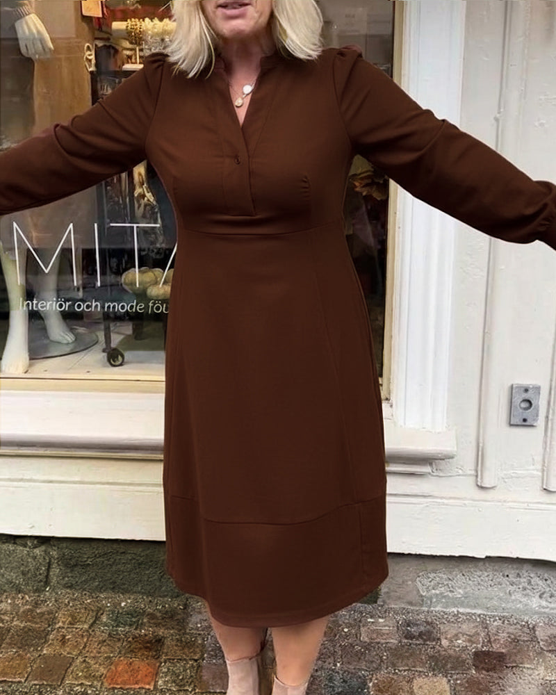 Stilla | Retro kjole med lange ærmer