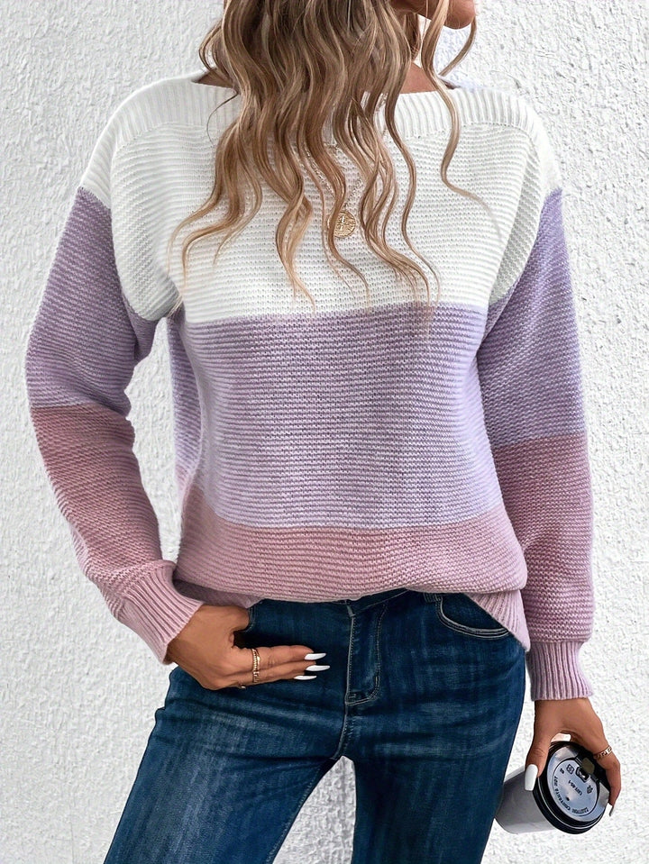 Stilla | Elegant Damestrik med Trefarvede Striber