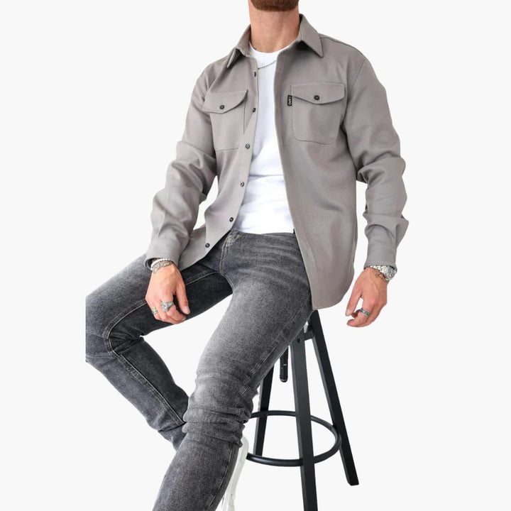 Stilla | Overshirt Jakke - Moderne Button-Through Skjortejakke til Fritid og Erhverv