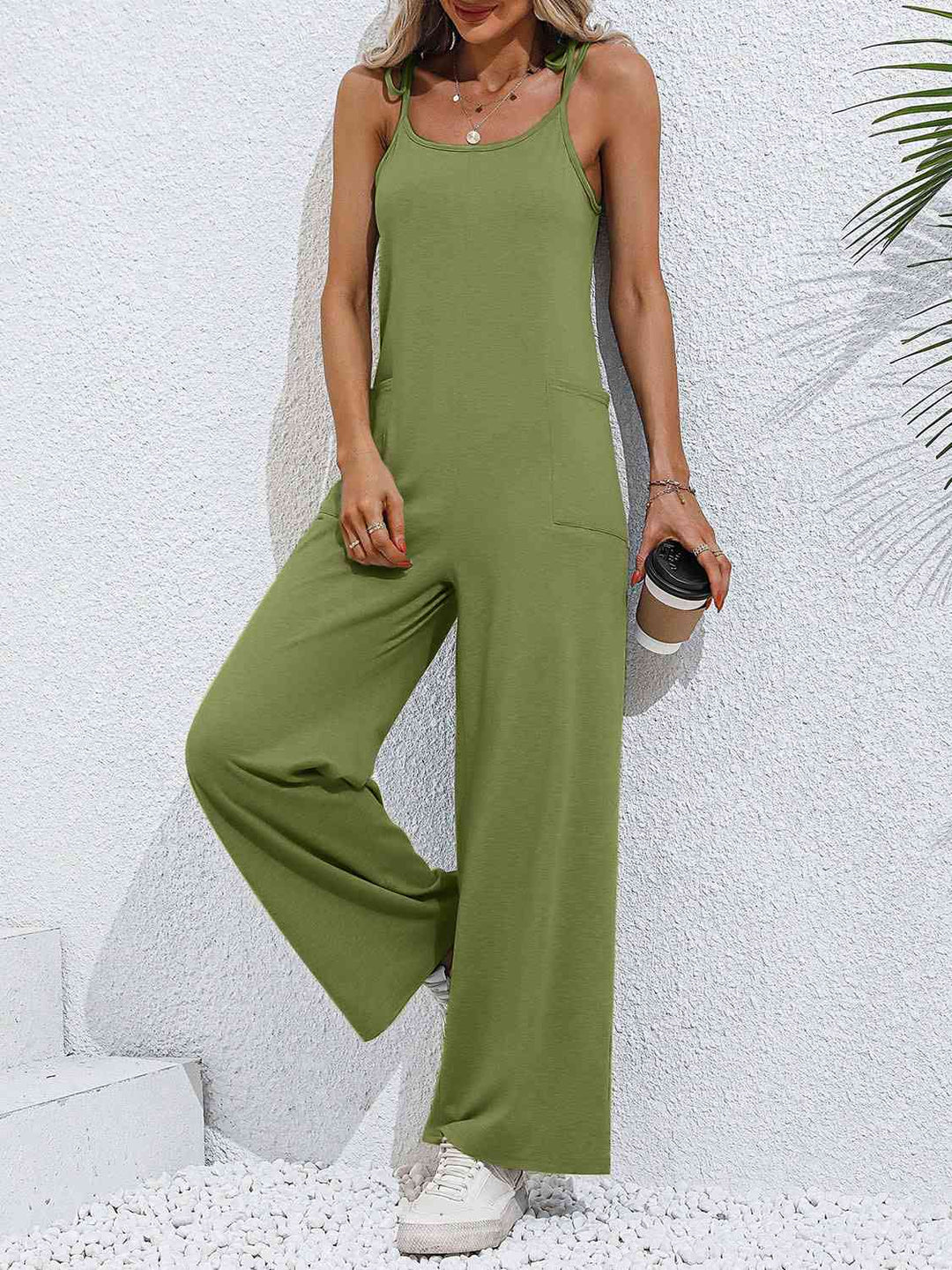 Stilla | Skulder Bred Ben Jumpsuit Med Lommer