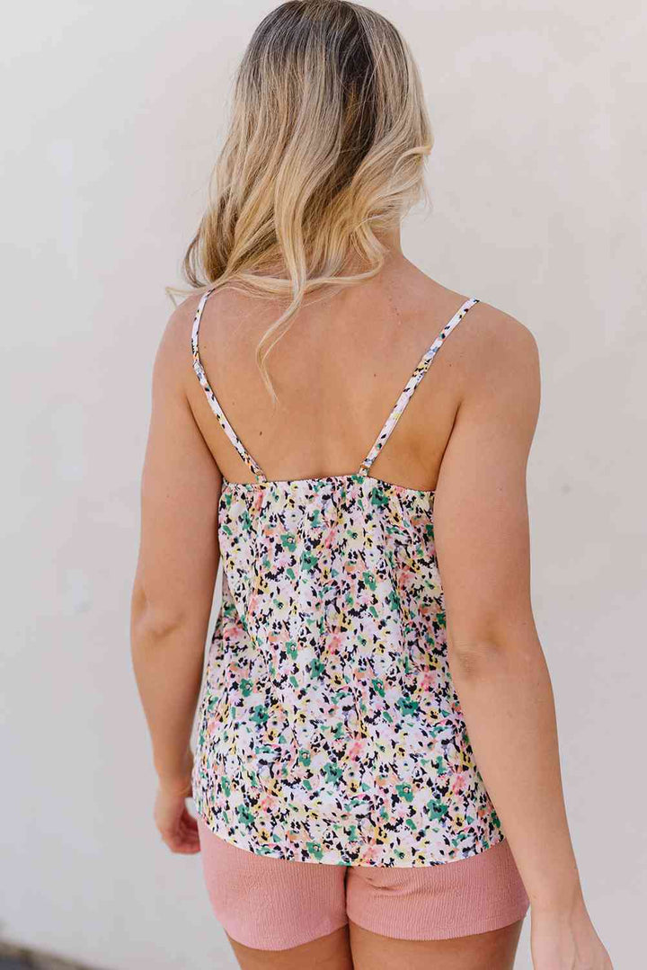 Stilla | Print V-hals Spaghetti Strop Tanktop