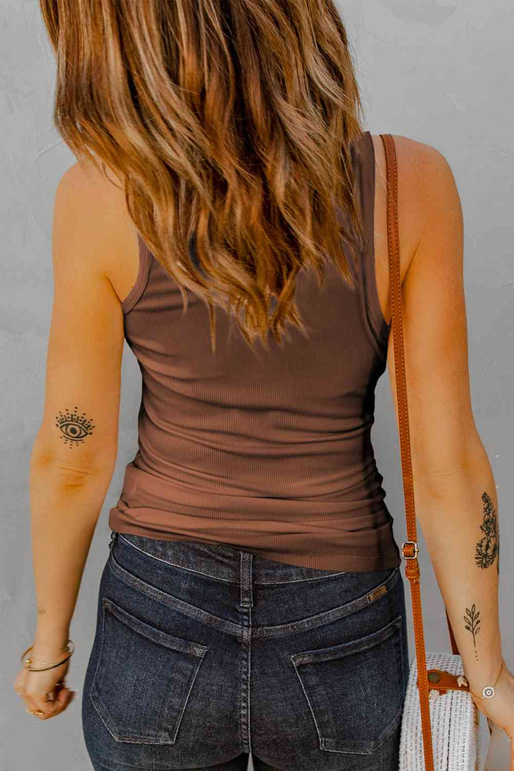 Stilla | Nakke Ribbet Tanktop