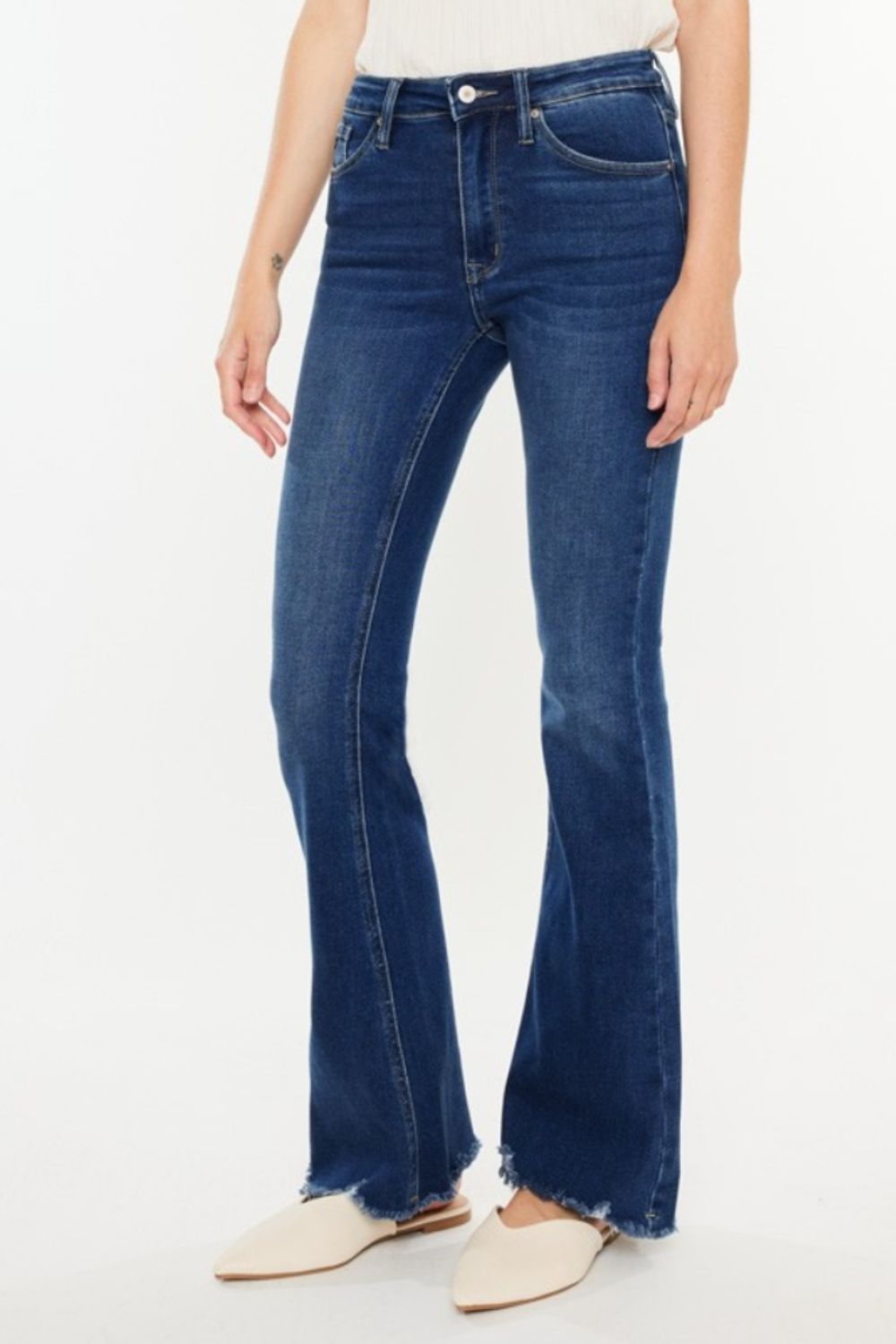 Stilla | Cat's Whiskers Raw Hem Flare Jeans