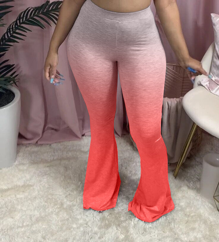 Dame Sporty Bootcut-Leggings med høj talje og elegant farveforløb Stilla