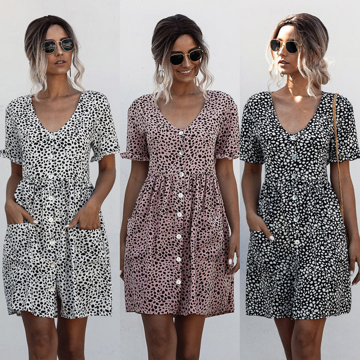 Femme Button-Up A-Linje Utility Kjole Stilla
