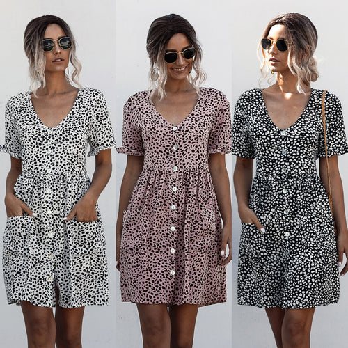 Femme Button-Up A-Linje Utility Kjole Stilla