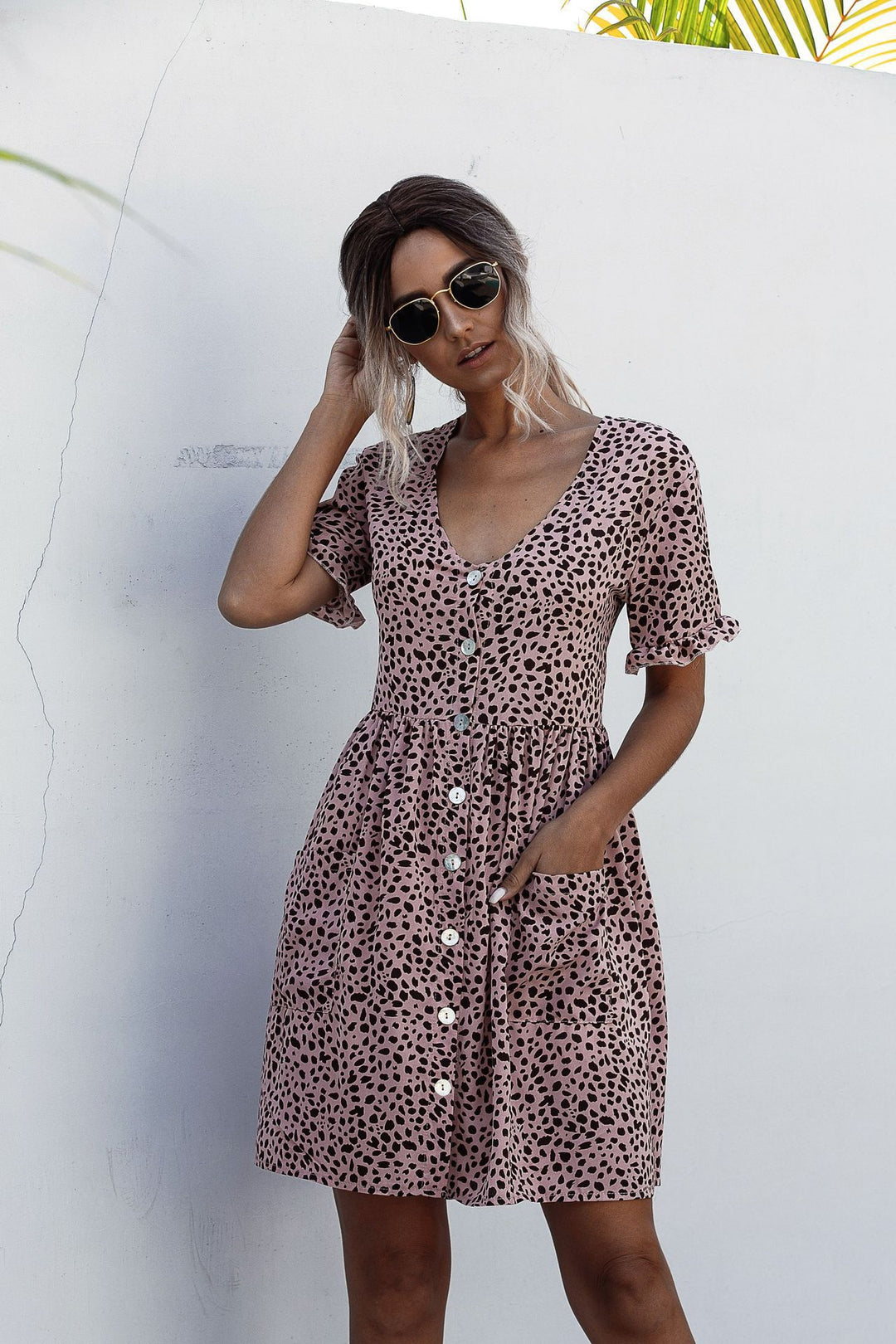 Femme Button-Up A-Linje Utility Kjole Stilla