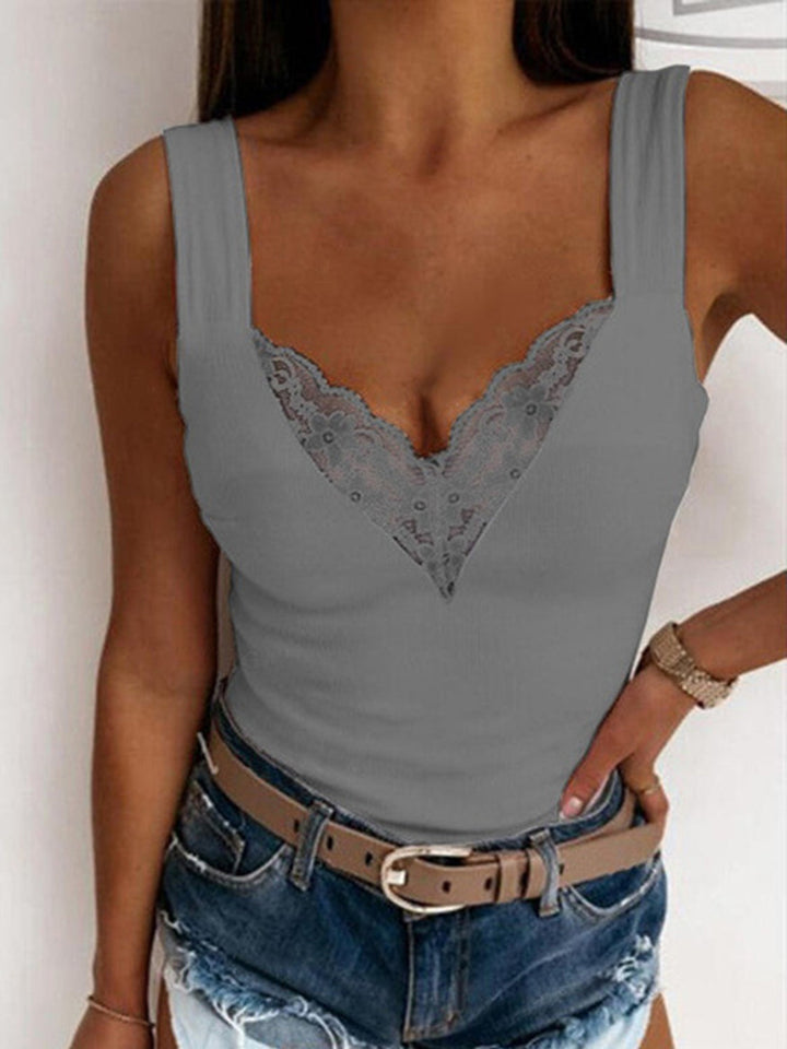 Stilla | Plus Size Blonde Detalje Sweetheart Hals Tank