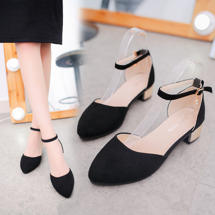 Dame Elegant Slingback Ballerinas med transparent rem og blokhæl Stilla