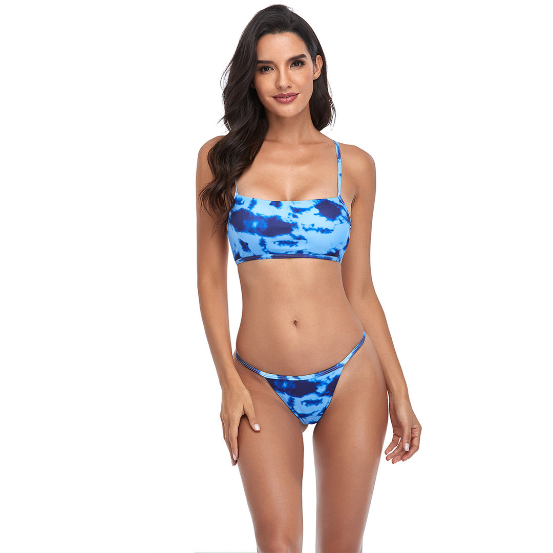 Dame Bikini-sæt med trendy bandeau-top og lavt skårne bukser Stilla