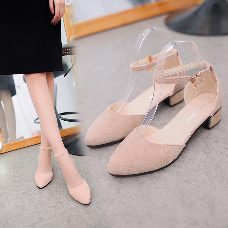 Dame Elegant Slingback Ballerinas med transparent rem og blokhæl Stilla