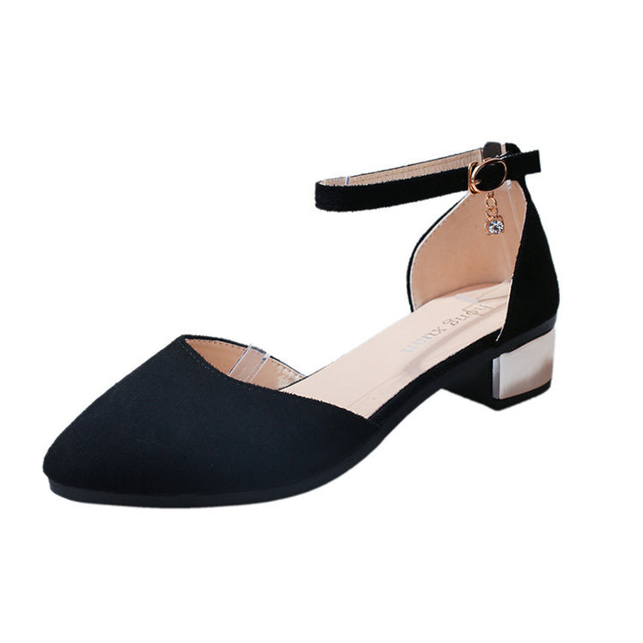 Dame Elegant Slingback Ballerinas med transparent rem og blokhæl Stilla