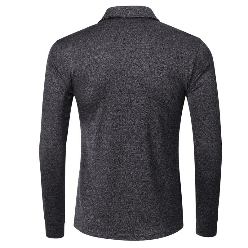 Herrer langærmet poloshirt med struktureret stof og sportskrage Stilla