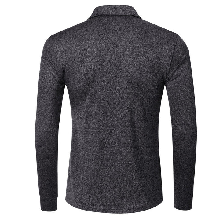 Herrer langærmet poloshirt med struktureret stof og sportskrage Stilla