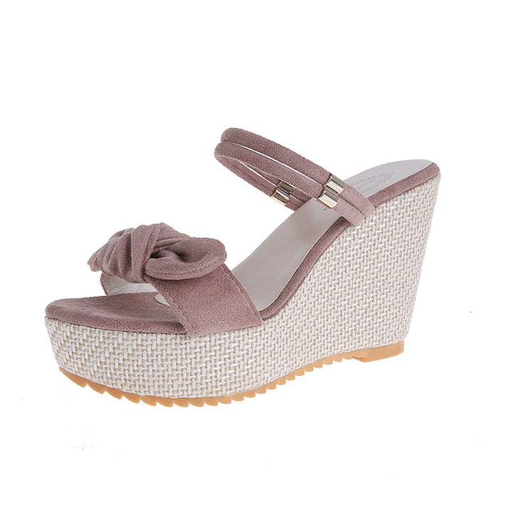 Dame nan Raffknoten-wedge sandal med vævet plateau platform og dobbelt remlukning Skovae