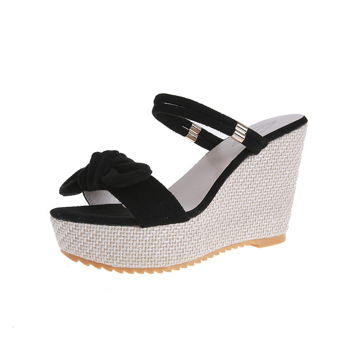 Dame nan Raffknoten-wedge sandal med vævet plateau platform og dobbelt remlukning Skovae