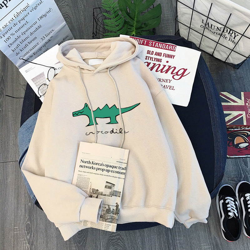 Femme Cartoon Grafik Locker Sæde Hoodie Stilla