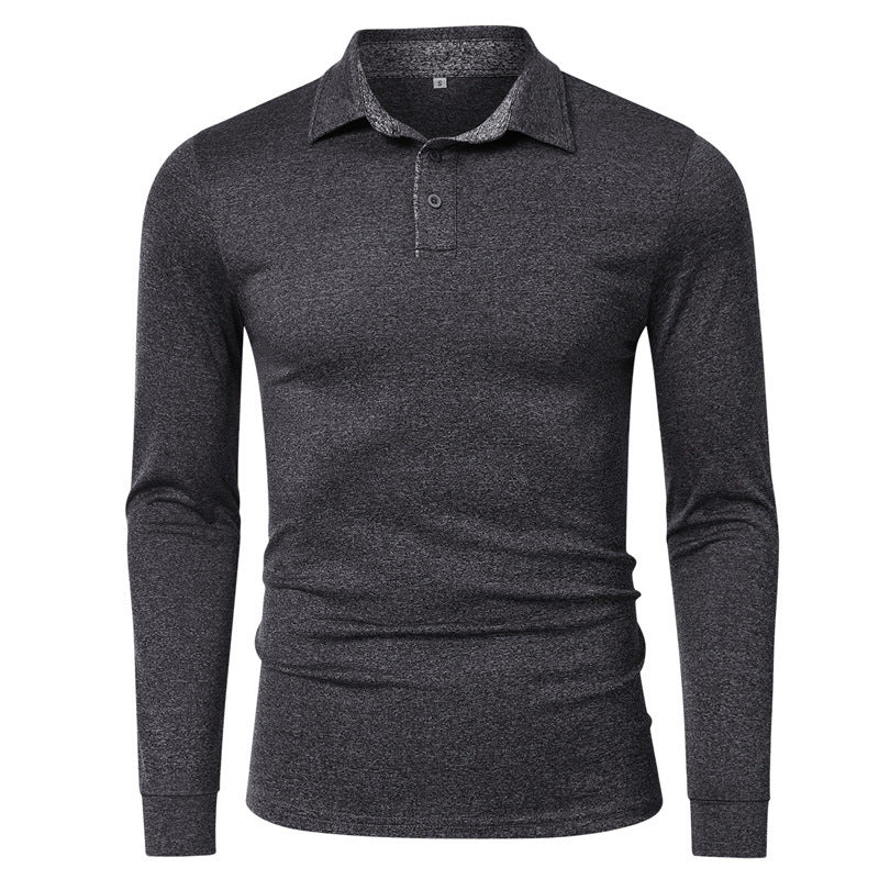 Herrer langærmet poloshirt med struktureret stof og sportskrage Stilla