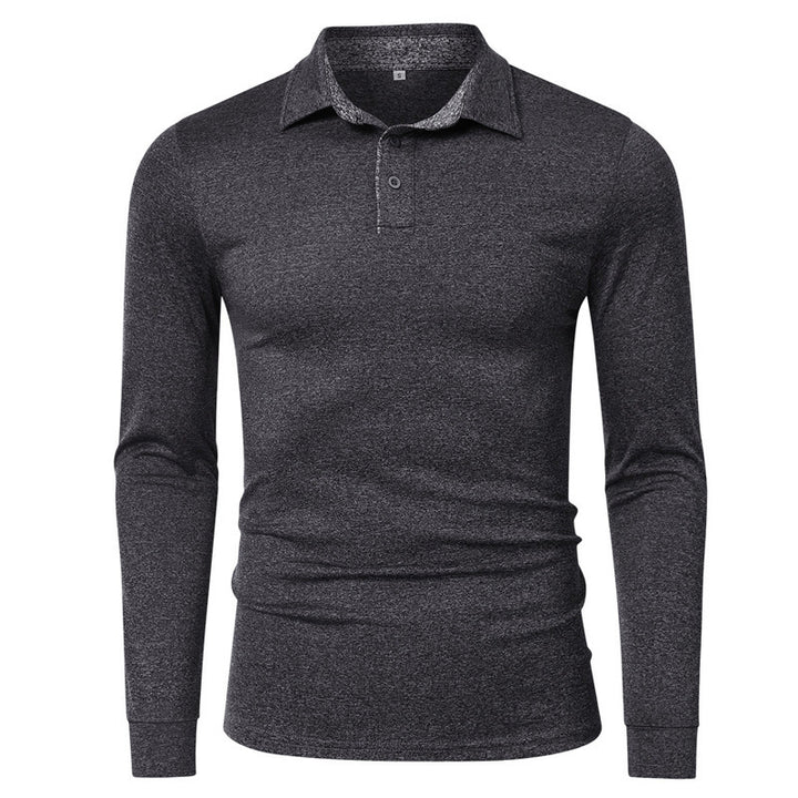 Herrer langærmet poloshirt med struktureret stof og sportskrage Stilla