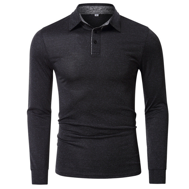 Herrer langærmet poloshirt med struktureret stof og sportskrage Stilla