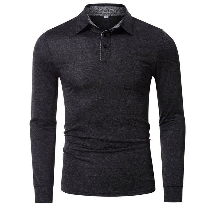 Herrer langærmet poloshirt med struktureret stof og sportskrage Stilla