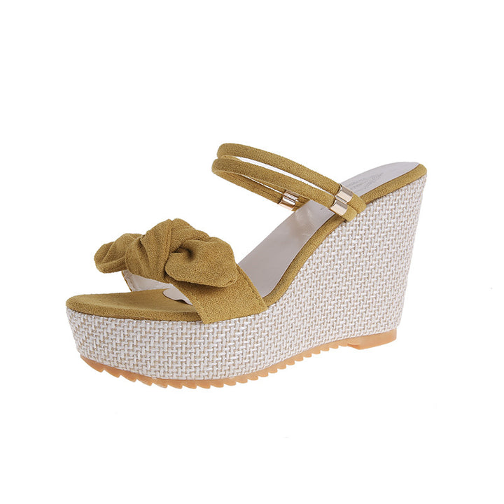 Dame nan Raffknoten-wedge sandal med vævet plateau platform og dobbelt remlukning Skovae