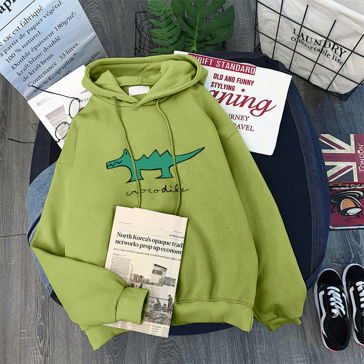 Femme Cartoon Grafik Locker Sæde Hoodie Stilla