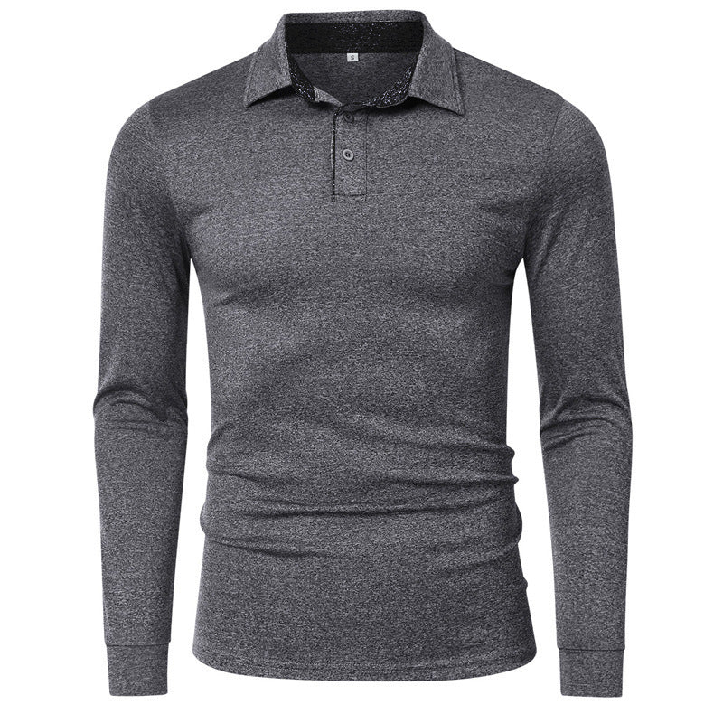 Herrer langærmet poloshirt med struktureret stof og sportskrage Stilla