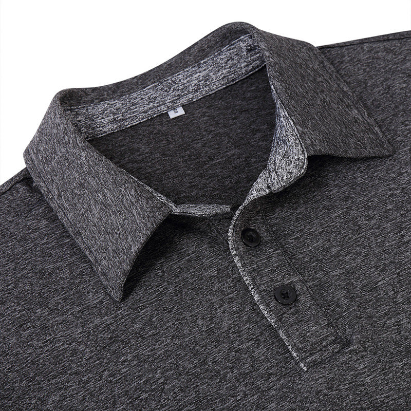 Herrer langærmet poloshirt med struktureret stof og sportskrage Stilla