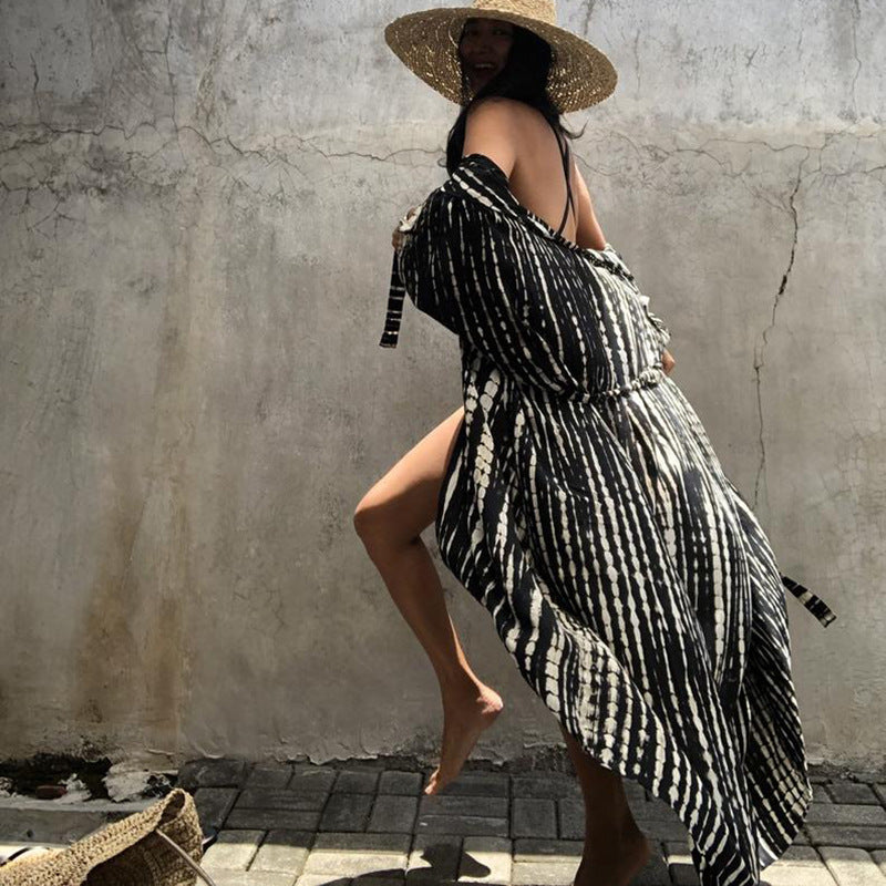 Dame Strandkimono med moderne batikdesign og afslappet snit Stilla