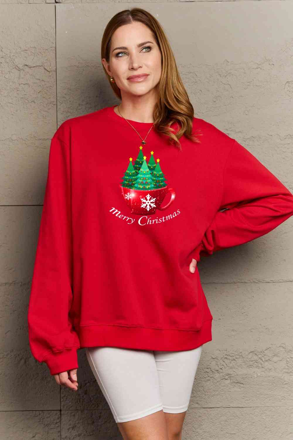 Stilla | Love Full Size Glædelig Jul Grafisk Sweatshirt