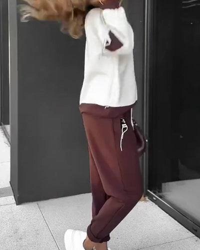 Stilla | Blok Sweatshirt og Joggingbukser Sæt