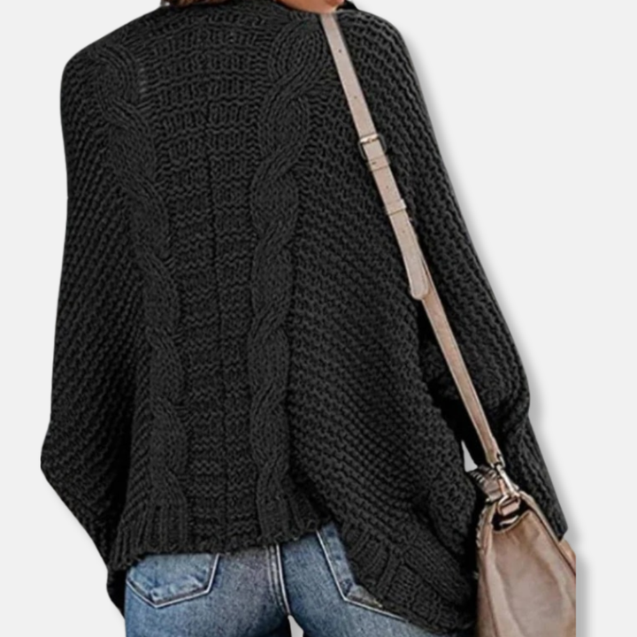 Stilla | Uld Oversized Cardigan Ribbede Åben Frontlommer Cardigan