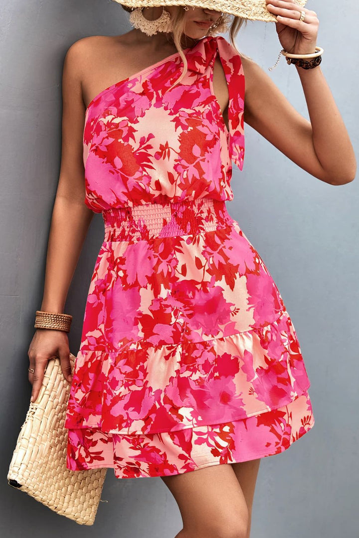 Stilla | Smocked Printed Single Shoulder Dress