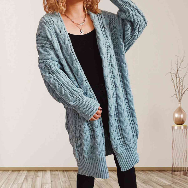 Stilla | Strik Åben Front Nedsat Skulder Cardigan