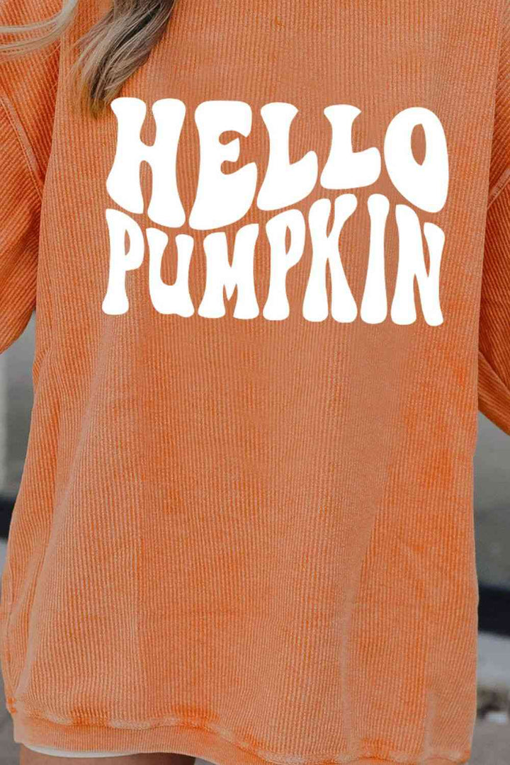 Stilla | Hals Faldet Skulder Hello Pumpkin Grafisk Sweatshirt