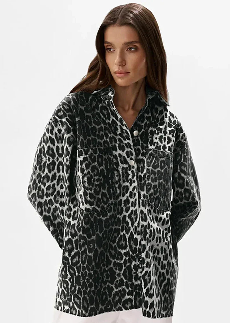 Stilla | Print Bomulds Oversized Jakke