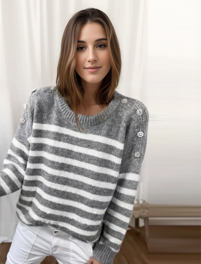Stilla | Lækker Stribet Pullover