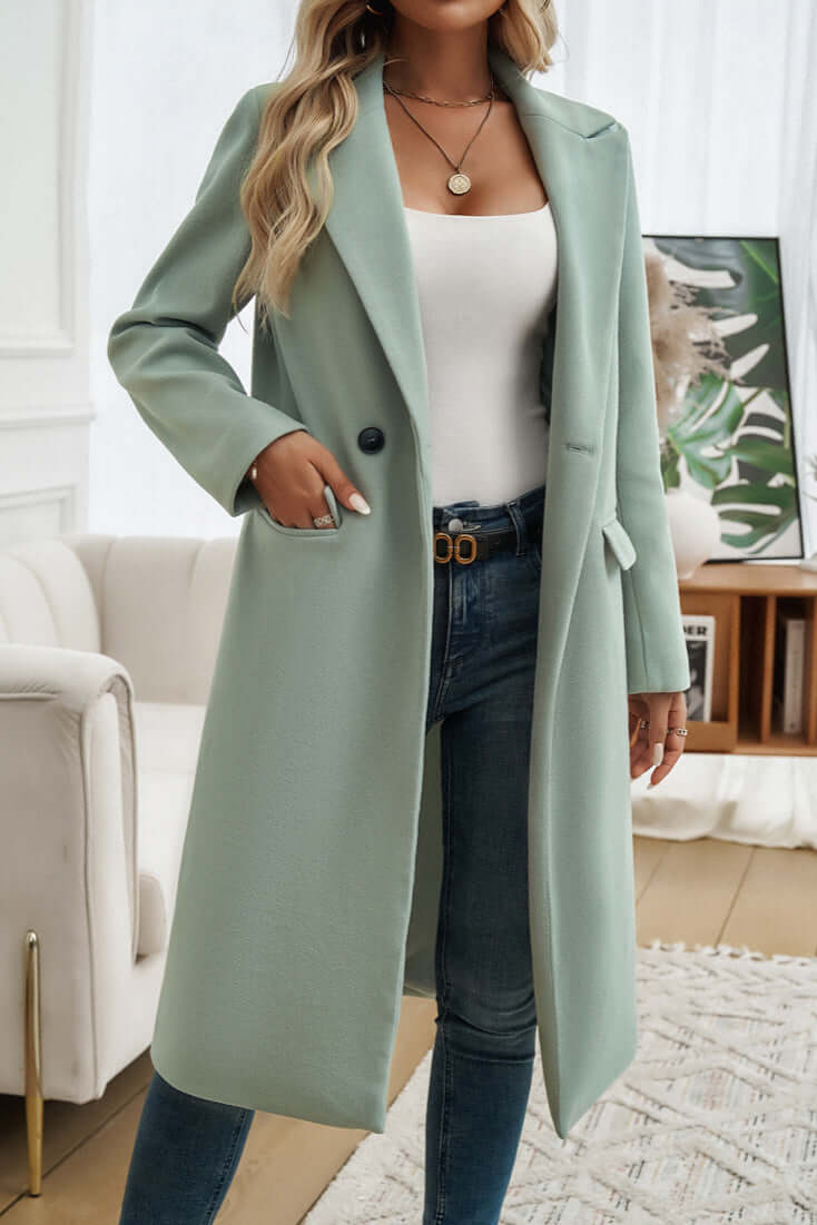 Stilla | Elegant Dobbeltknappet Langfrakke
