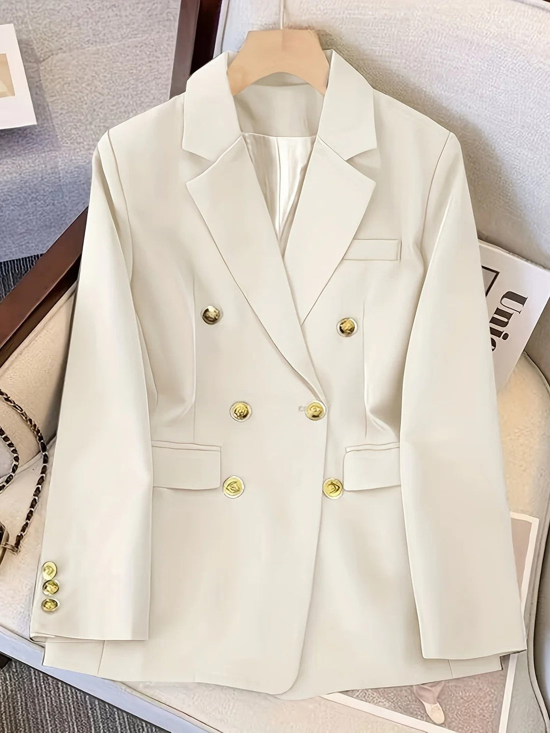 Stilla | Elegant Business Slim Blazer med gyldne knapper Ideel til alle årstider