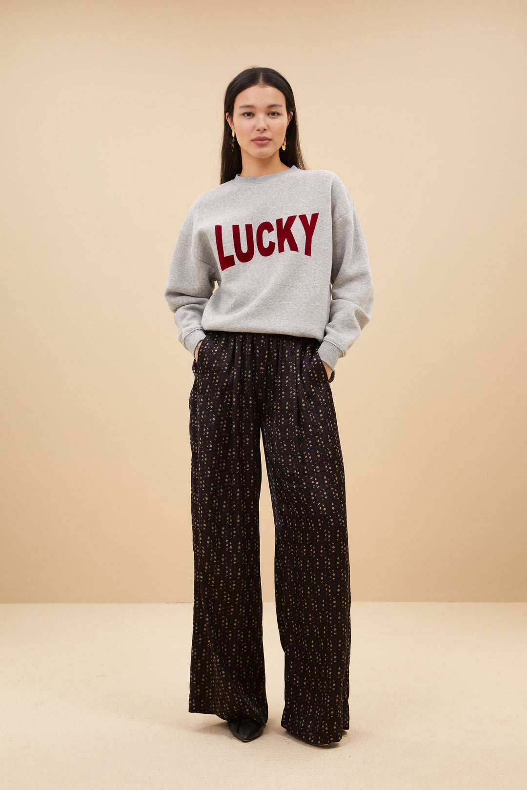 Stilla | Pullover Bas Luck Melange Grå