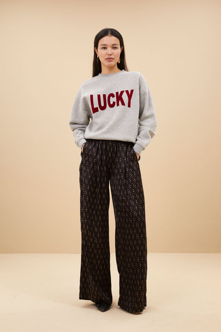 Stilla | Pullover Bas Luck Melange Grå