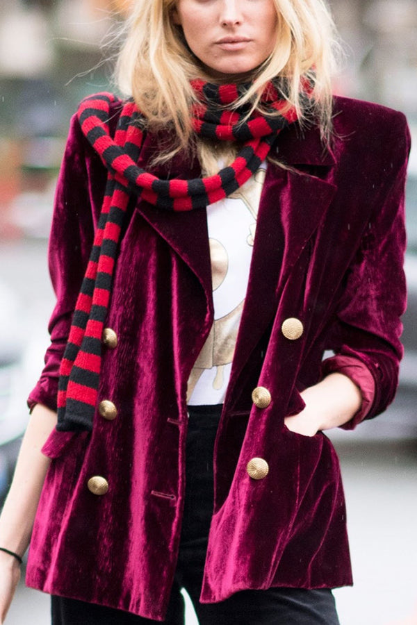 Stilla | Samt Temperament Fest Damer Midikjole Blazer