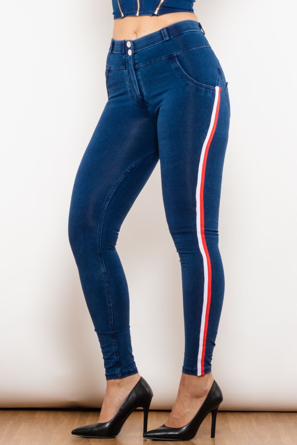 Stilla | Stripe Skinny Jeans