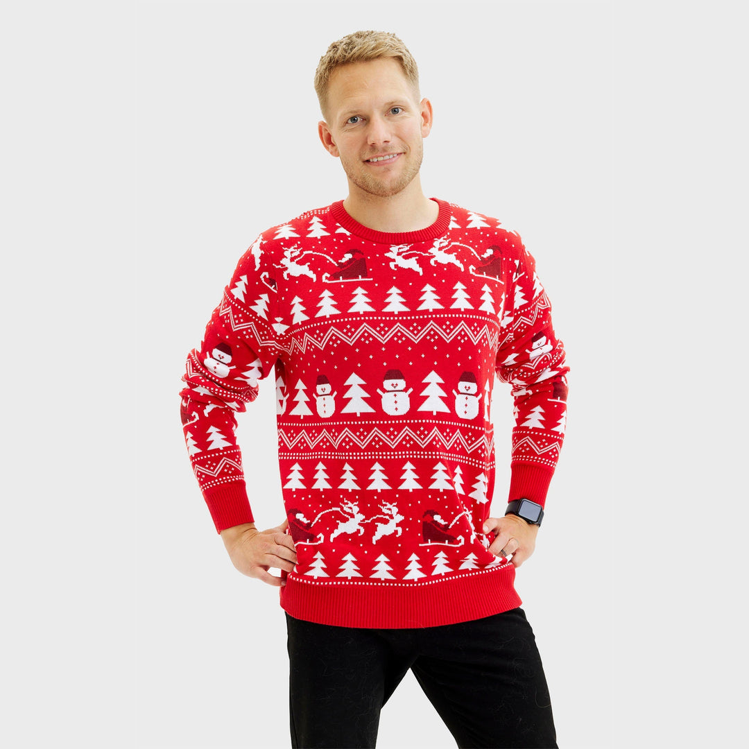 Stilla | Den stilfulde julesweater rød Herre